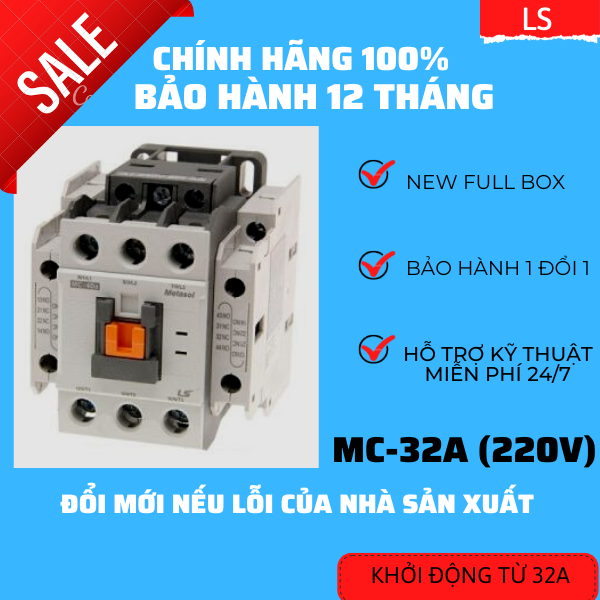 Khởi động từ ls 32a, contactor ls mc-32a