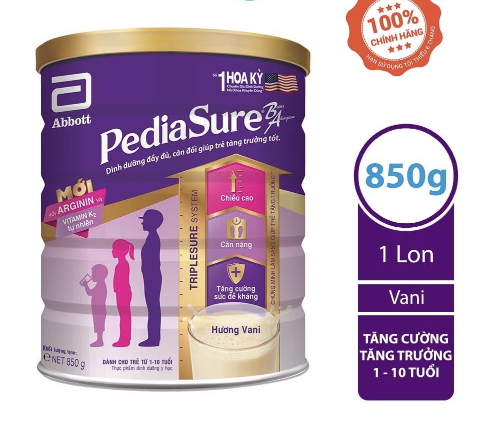 Sữa bột Pediasure 850g hương vani