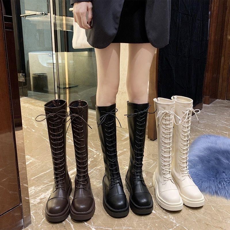 Giày bốt boot cao cổ đùi nữ gót vuông cao phong cách thời trang hàn quốc sumi g002