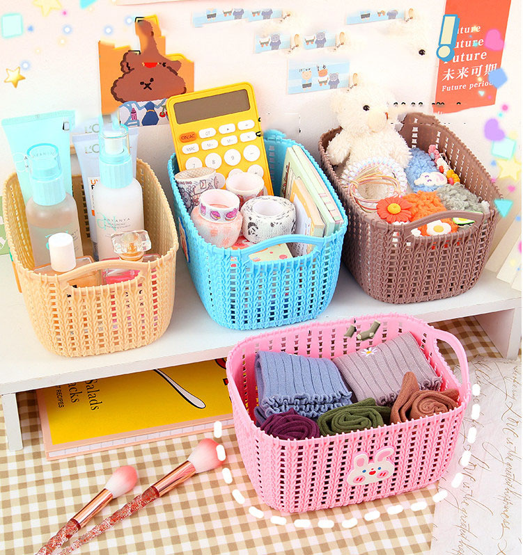 Giỏ mây nhựa mini đựng đồ cá nhân tông màu pastel xinh xắn MIM ROMAYTHU23