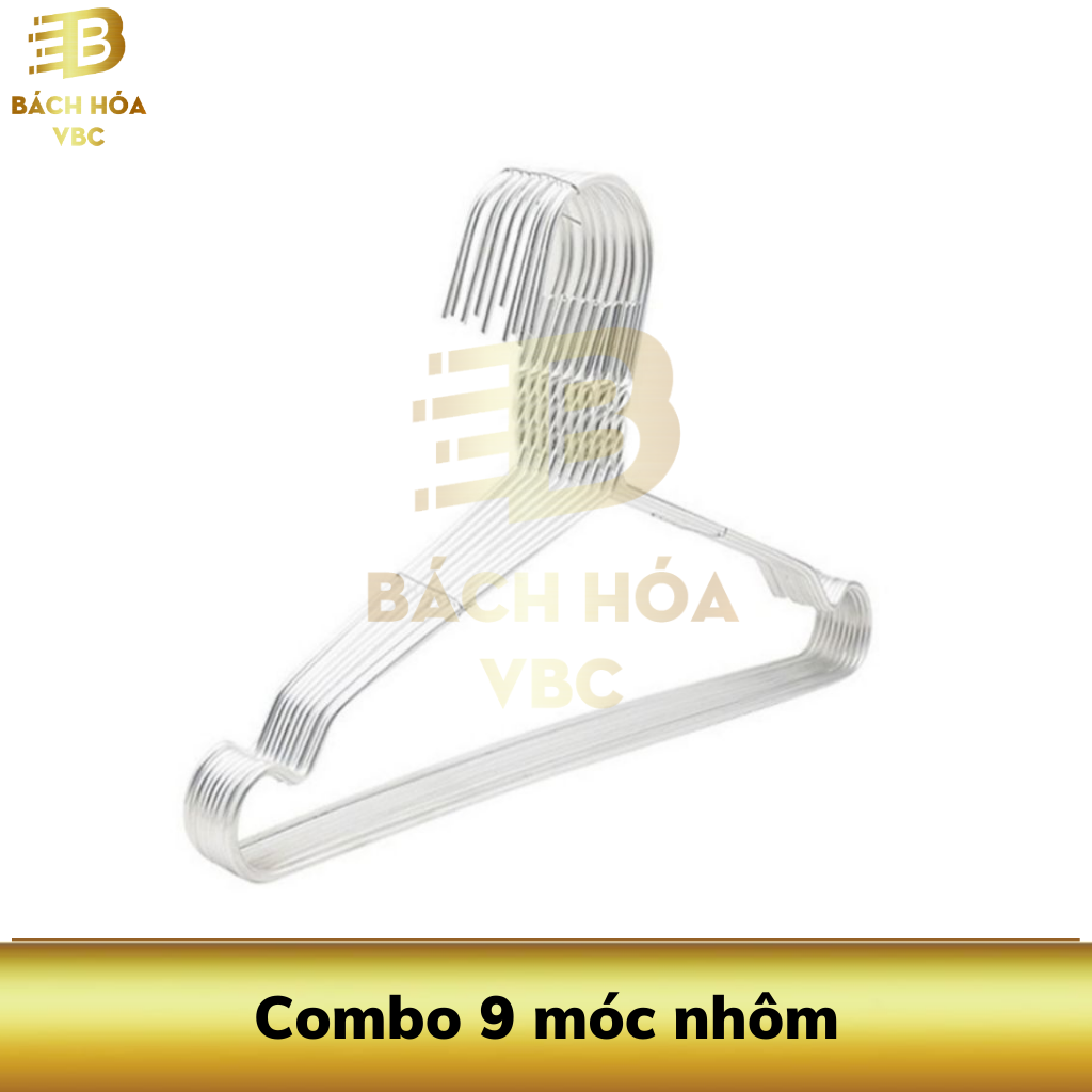 Combo 9 móc nhôm treo quần áo, móc nhôm treo quần áo tiện dụng