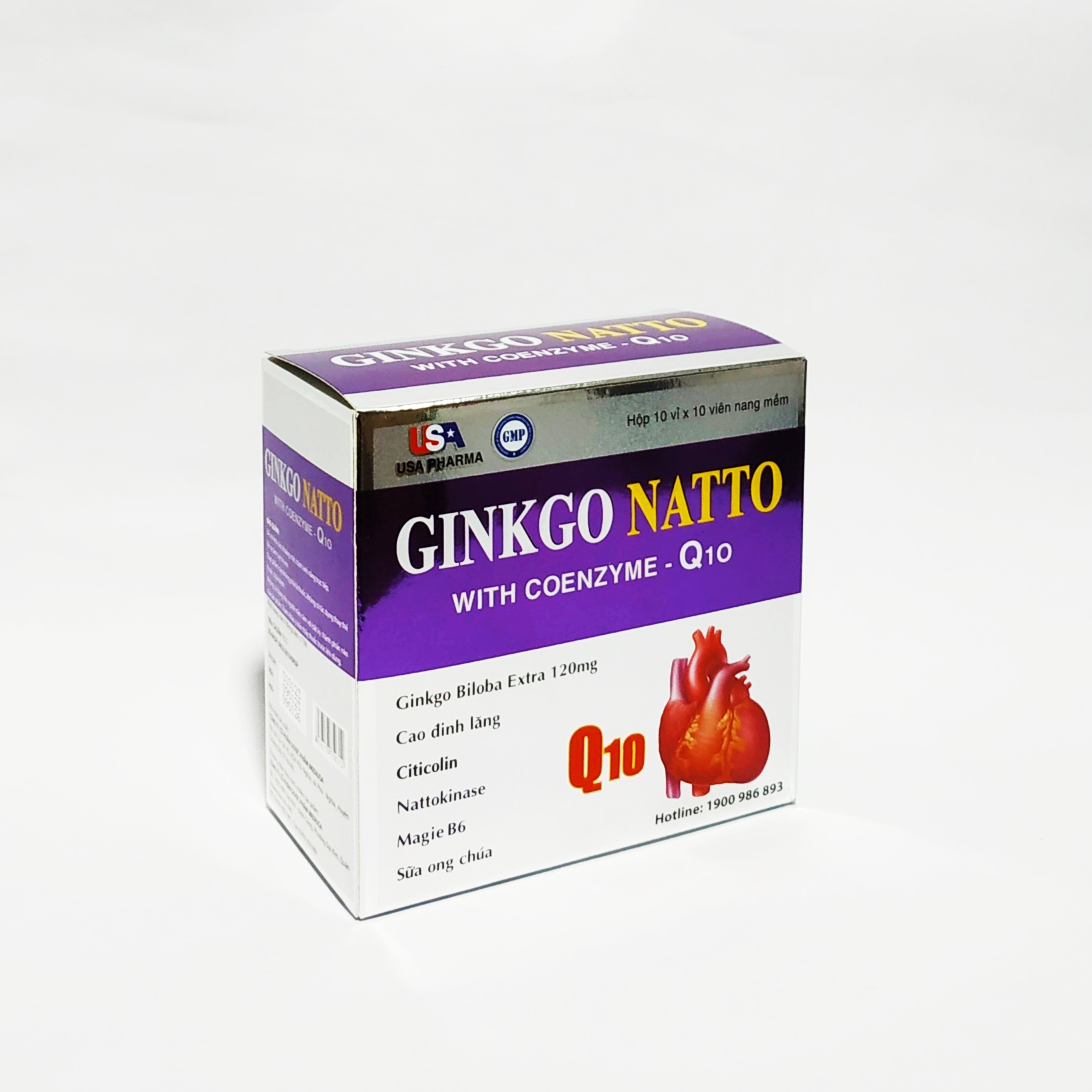 Hoạt Huyết Dưỡng Não Ginkgo Natto With Coenzym Q10 - Giúp Bổ Sung Dưỡng Chất Cho Não - Tăng Cường Tuần Hoàn Máu Não - Ngăn Ngừa Tai Biến Mạch Máu Não – Hộp 100 Viên