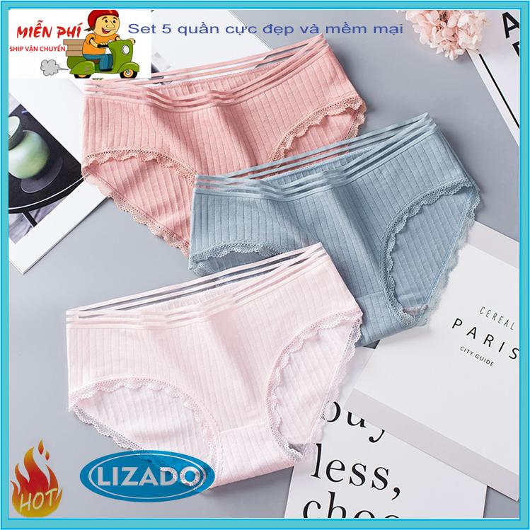 Combo 5 quần lót nữ sexy; quần lót nữ gân tăm; quan lot nu