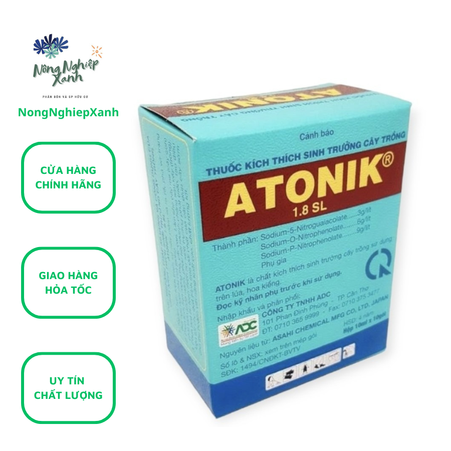 Hộp phân bón lá kích thích sinh trưởng atonik - 10 gói phan bon kich thich sinh truong