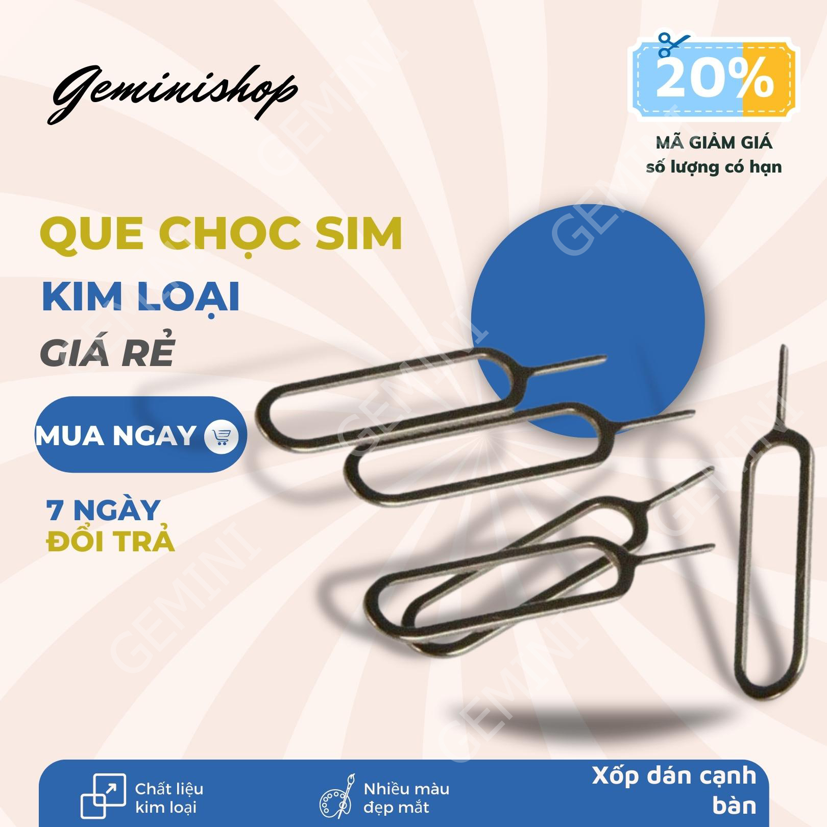 Combo 5 cây chọc sim inox - que chọc sim inox qcs01