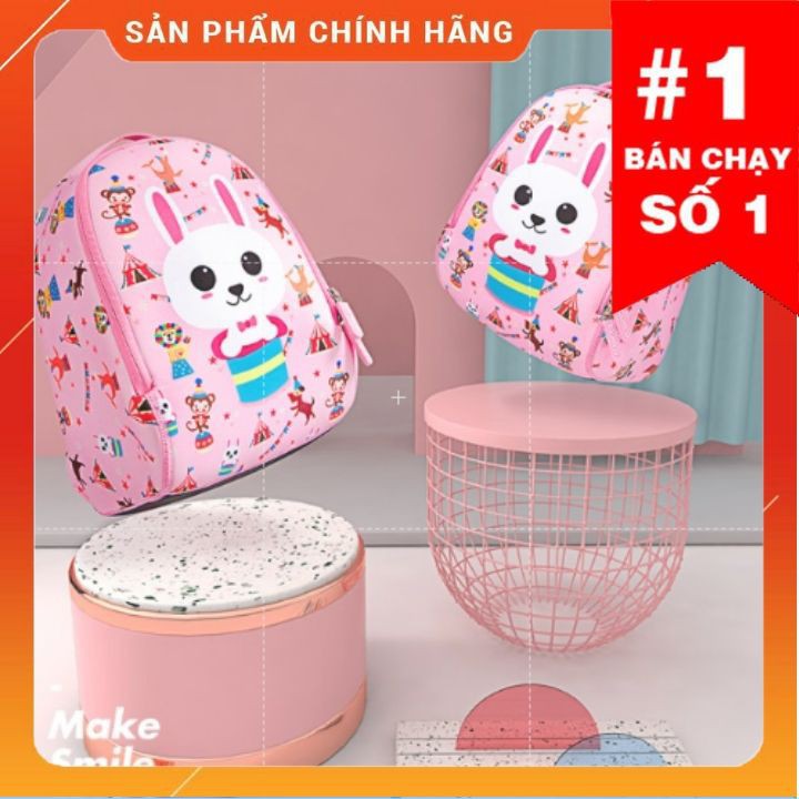 Balo tochang chính hãng cao cấp cho bé mầm non siêu nhẹ zoo story thỏ hồng