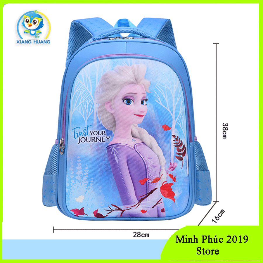 [MÂU ĐEP HINH CÔNG CHUA ELSA] Balo học sinh trẻ em hình công chúa Elsa siêu nhẹ cao cấp cho bạn gái chất liệu siêu nhẹ chống gù - chống thấm nước