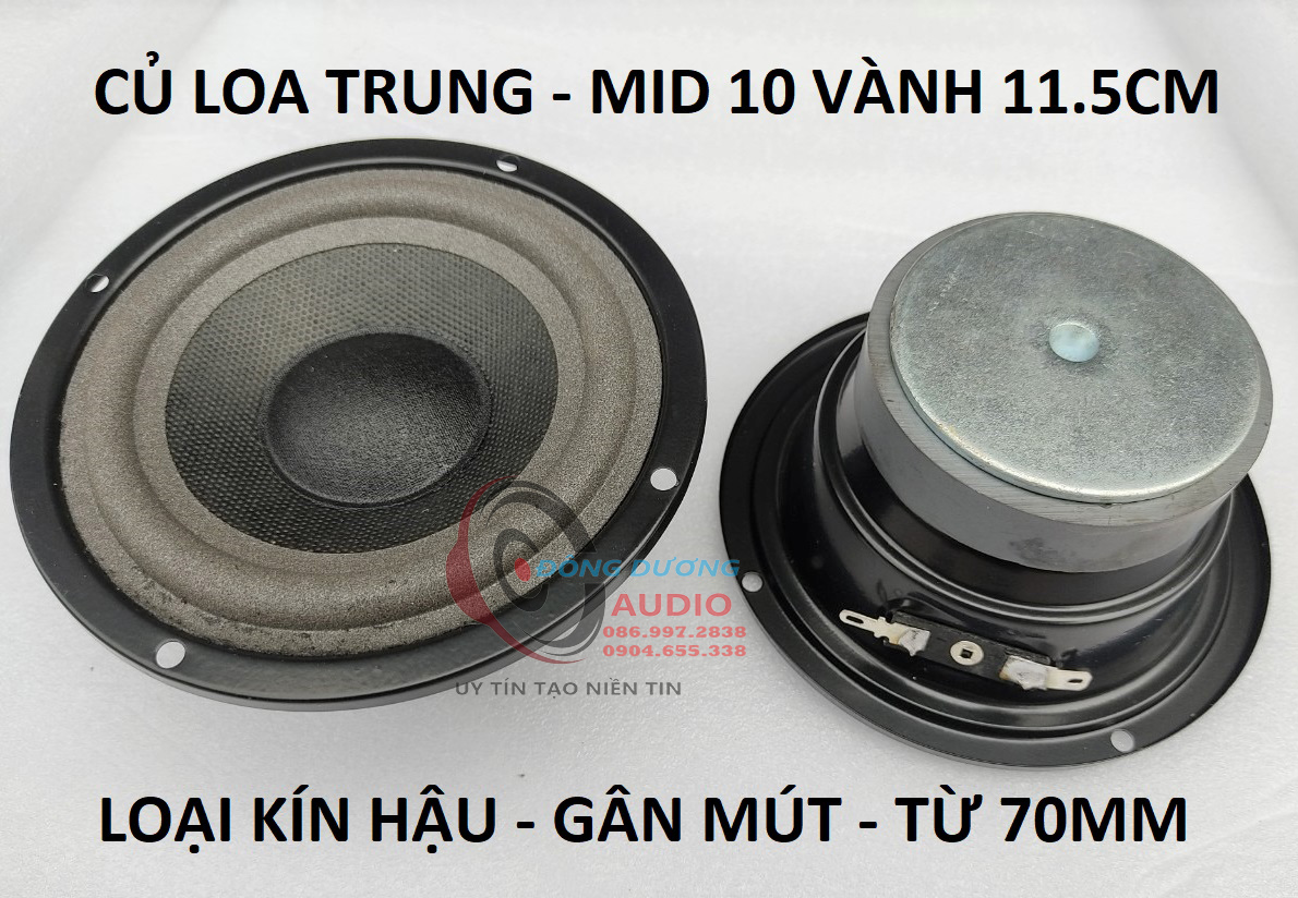 Củ loa mid 10 hq vành 11.5cm gân mút - củ loa trung 11.5cm kín hậu - loa trung kín hậu