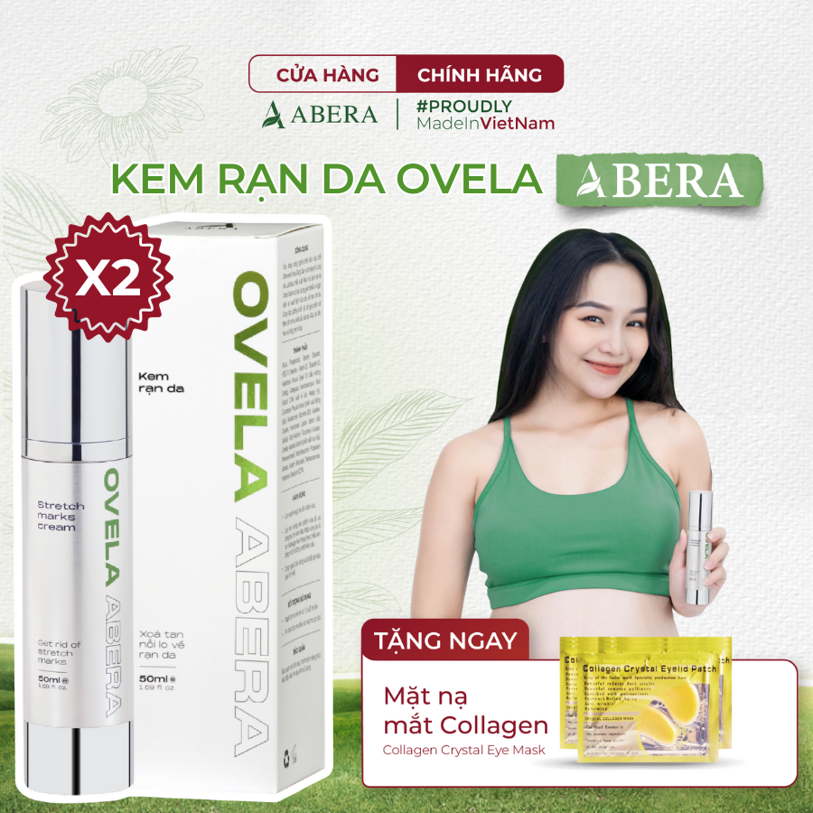 [COMBO 2] Kem Rạn Da OVELA  ABERA 50ML, Dưỡng Ẩm,  Giảm Rạn Cũ, Ngừa Rạn Mới, Mờ Thâm Bụng, Rạn Da Cho Mẹ Bầu