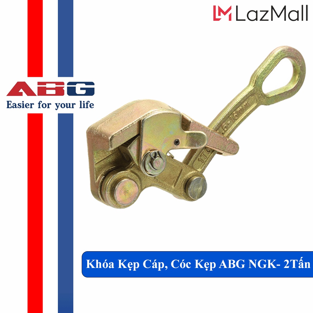 Khóa Kẹp Cáp, Cóc Kẹp ABG NGK-2 Tấn Mụp Cáp Dùng Cho Pa Lăng Lắc Cáp ABG Loại 2 Tấn-