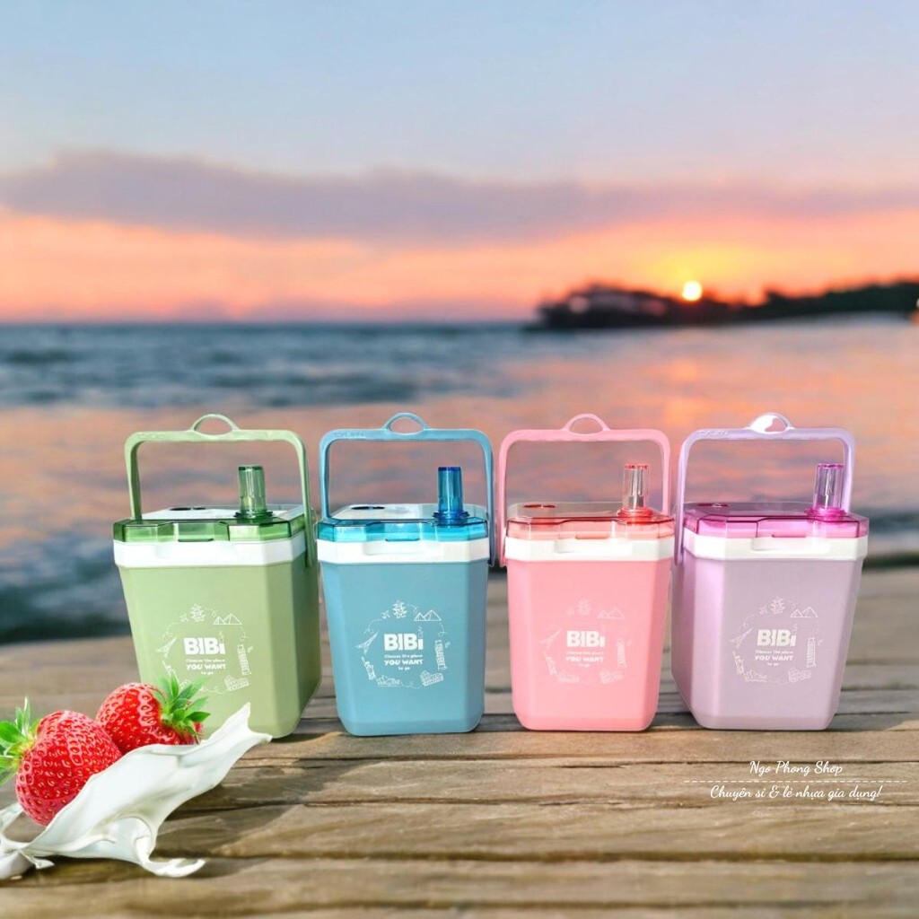 Bình vuông BIBI 1.2L Tý Liên 0656. Thùng đá nhựa mini, nắp trong. Kiểu dáng sang trọng, bắt mắt.