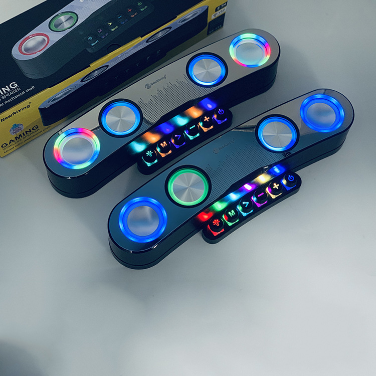 Loa bluetooth Gaming NR-555 siêu bass bàn phím cơ full led, công suất 10w, bass trầm chắc