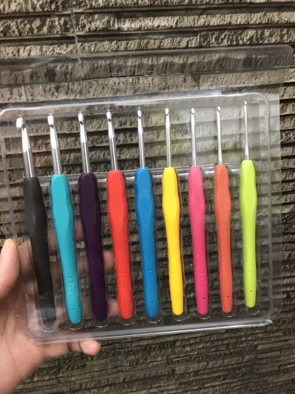 Bộ kim móc len cán dẻo 9 cây