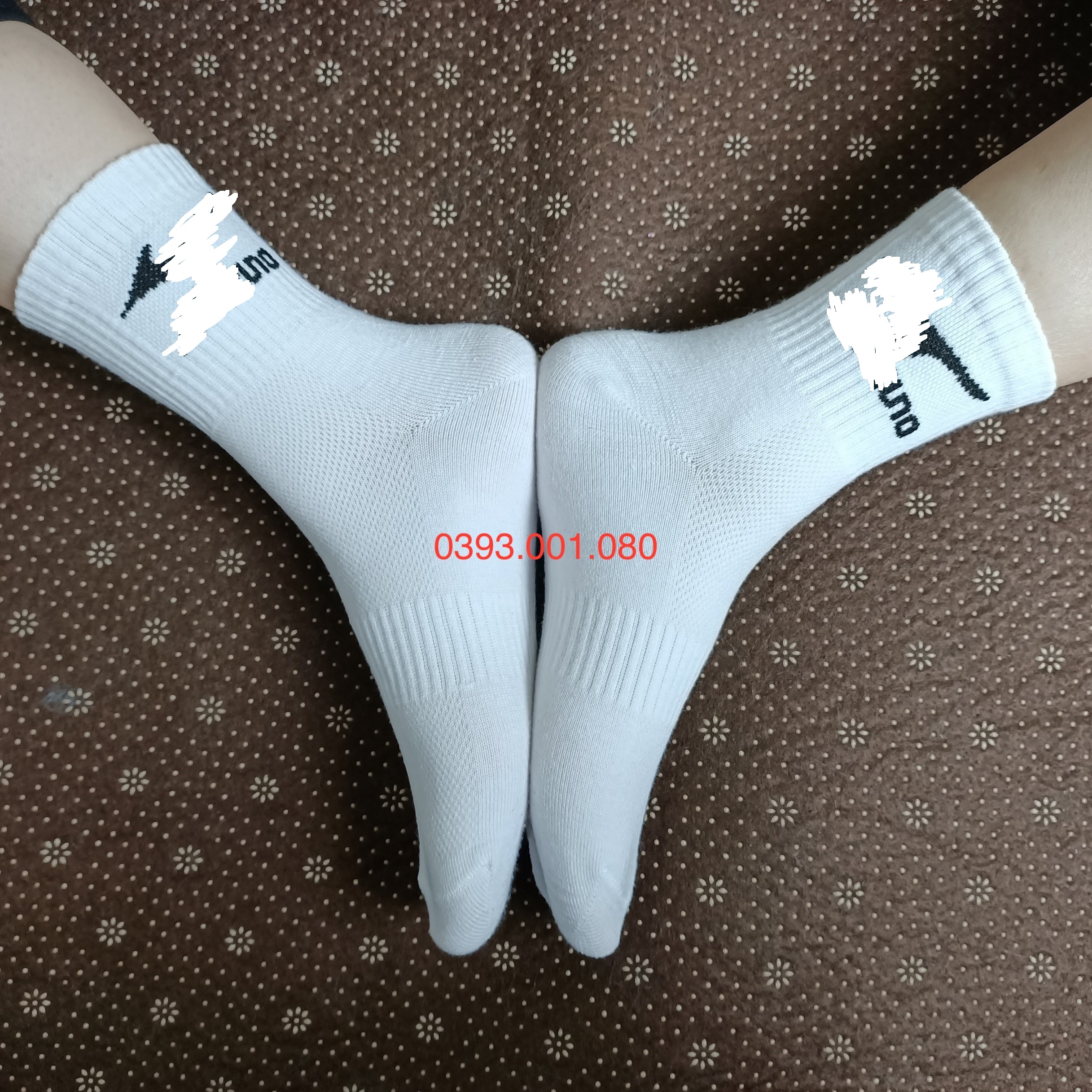 Tất dệt kim MI.DU.NÔ Trắng cổ Lửng