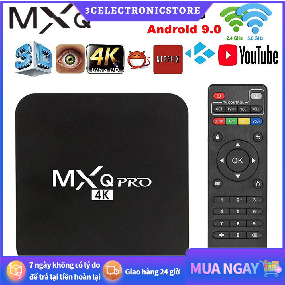 [FREESHIP🎁]Android TV Box MXQ PRO 4K bản 8G+128GB Tiếng Việt Wifi 5G, Android 11.1 , YouTube, Chorme...vv