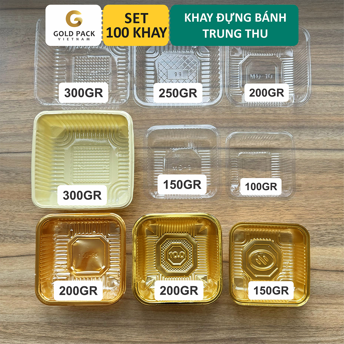 Khay đựng bánh trung thu 100gr, 150gr, 200gr, 250gr