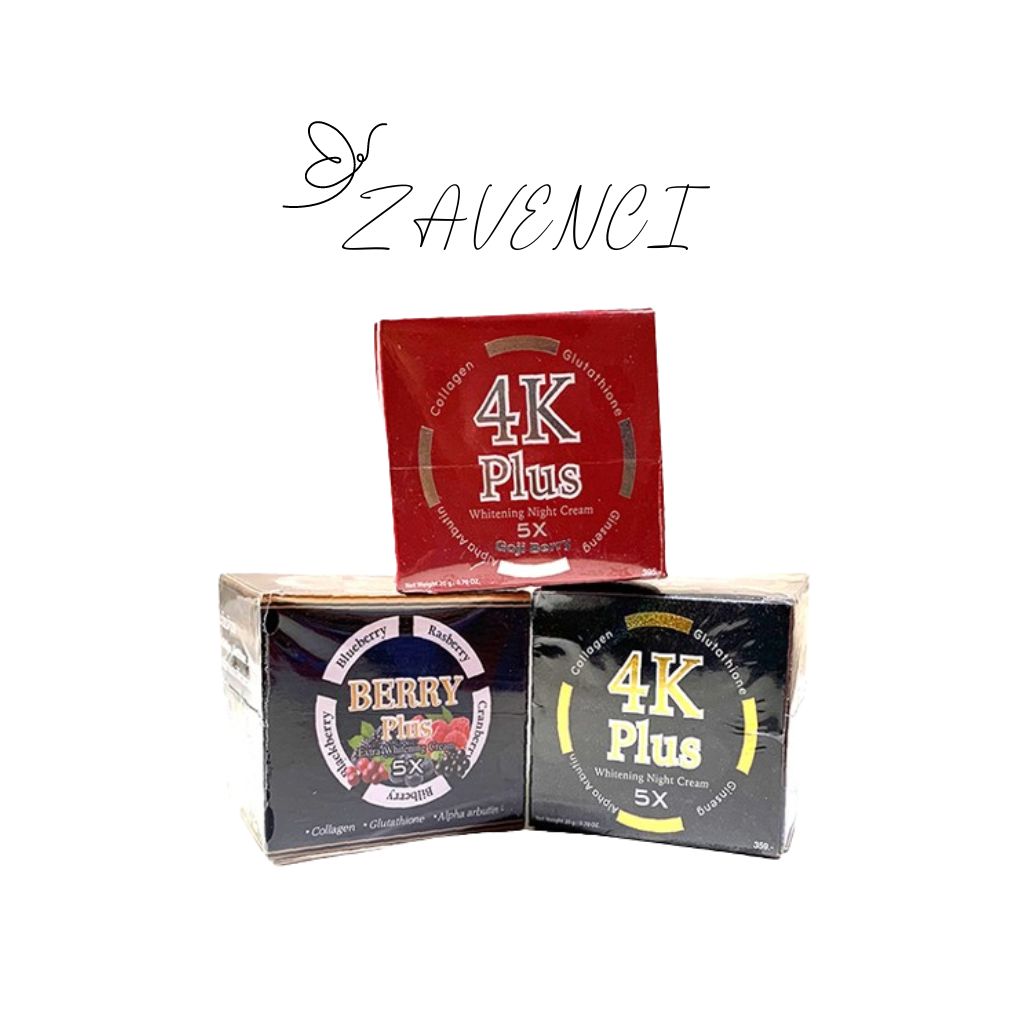 Kem dưỡng trắng da mặt 4k plus ban đêm thái lan trắng hồng tự nhiên da giảm thâm nám mụn 20gram