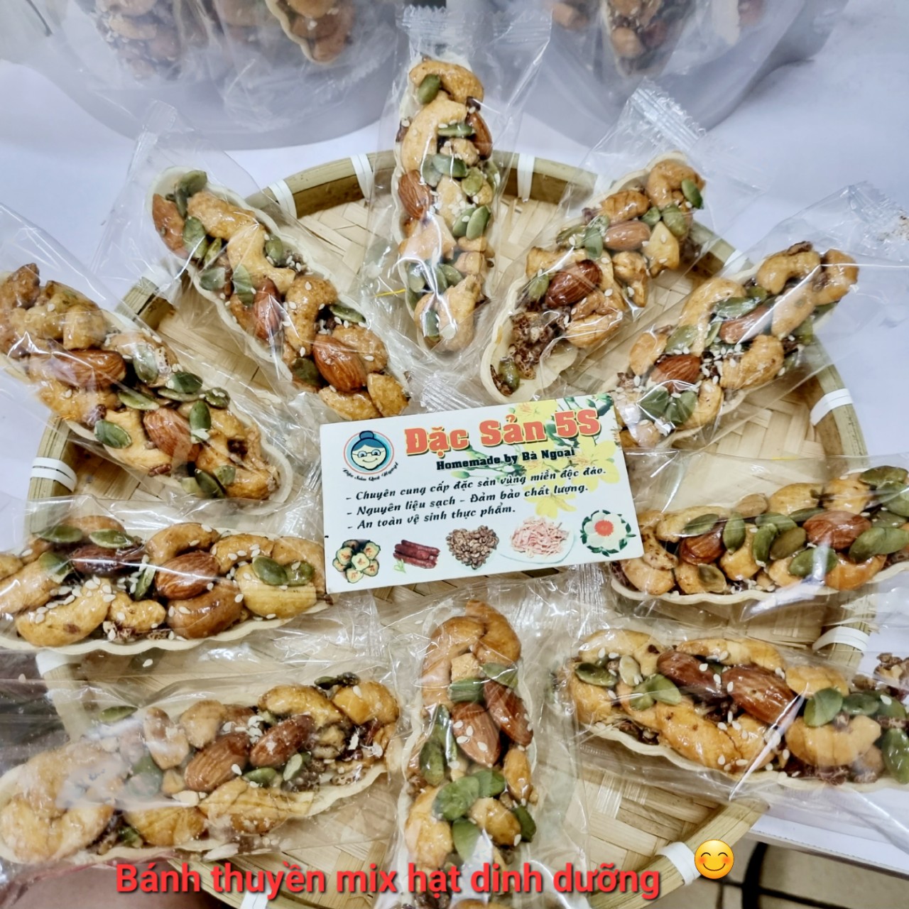 Bánh thuyền mix Hạt dinh dưỡng Đặc sản 5S