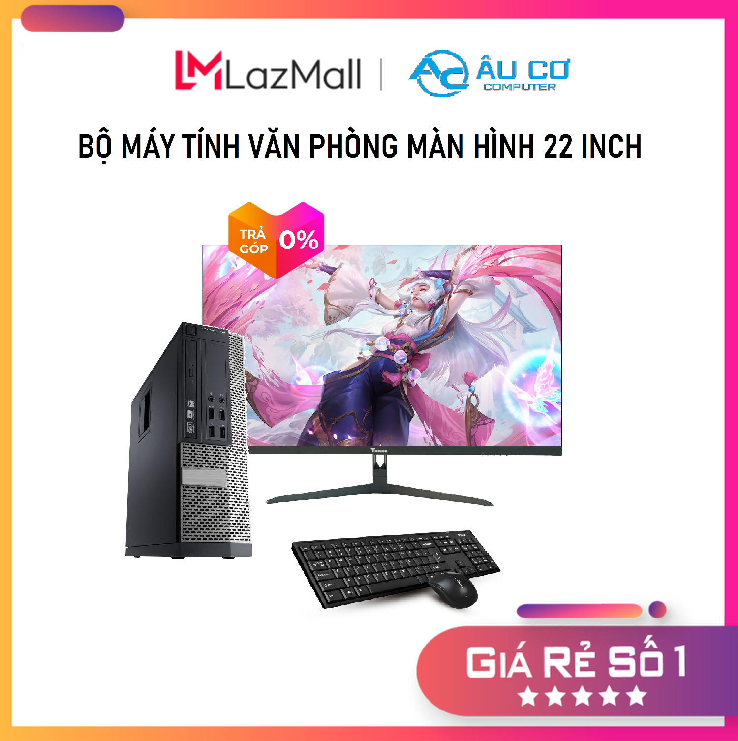 Bộ máy tính văn phòng  VĂN PHÒNG (CORE I5 / RAM 8GB / SSD 120GB) Và Màn hình Tomko 22 inch - Tặng bàn phím chuột - bảo hành 12 tháng