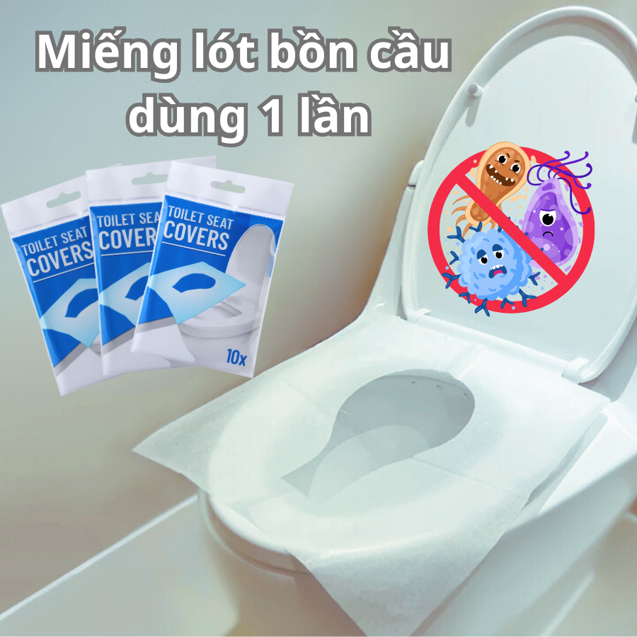 Bag of 10 Toilet Seat Pads, Self-Destroying, Suitable for Everyone