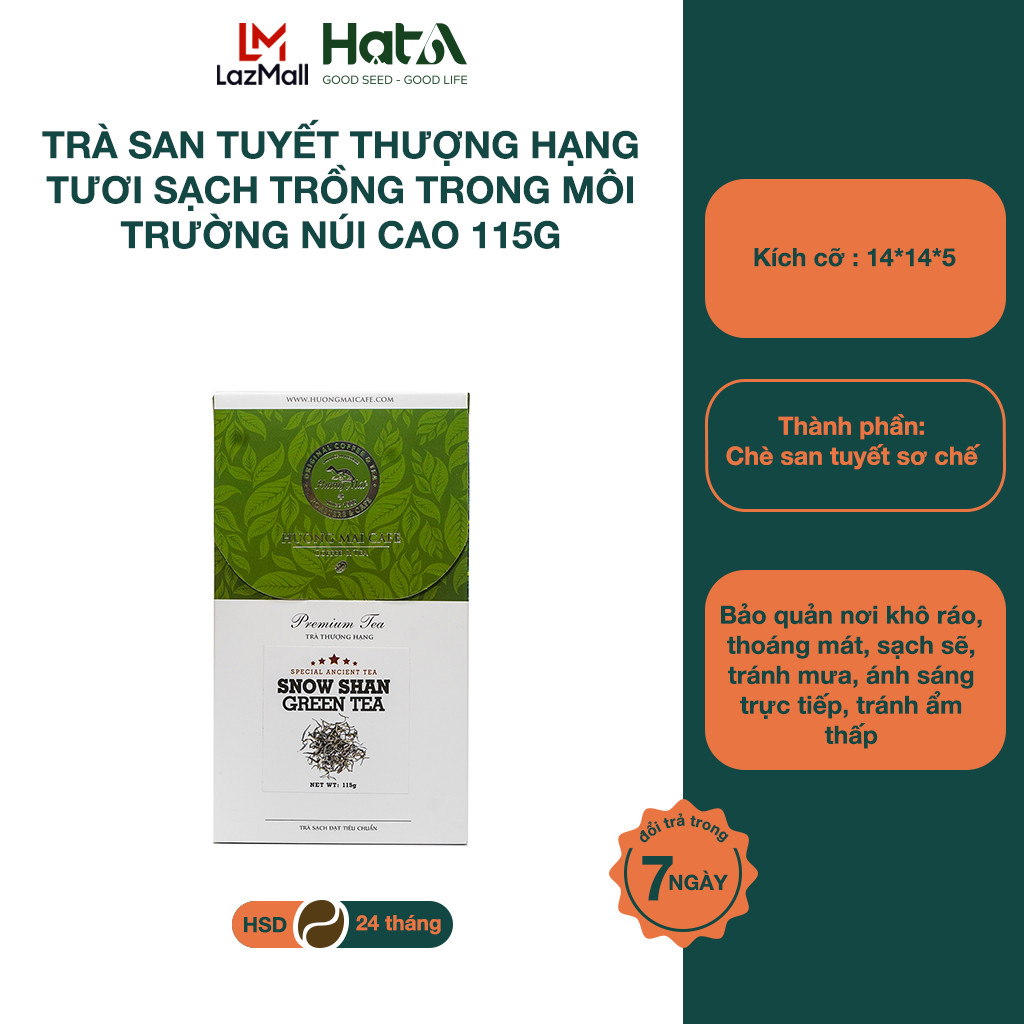 Trà San Tuyết Thượng Hạng Hương Mai Cafe Premium Snow Shan Green Tea - 100% Lá Trà Non Tươi Sạch Trồng Trong Môi Trường Núi Cao 115g