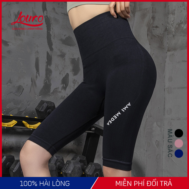 Quần tập gym nữ Ami QL80, kiểu quần tập gym nữ lửng ngang gối, chất liệu siêu co giãn, thoáng mát