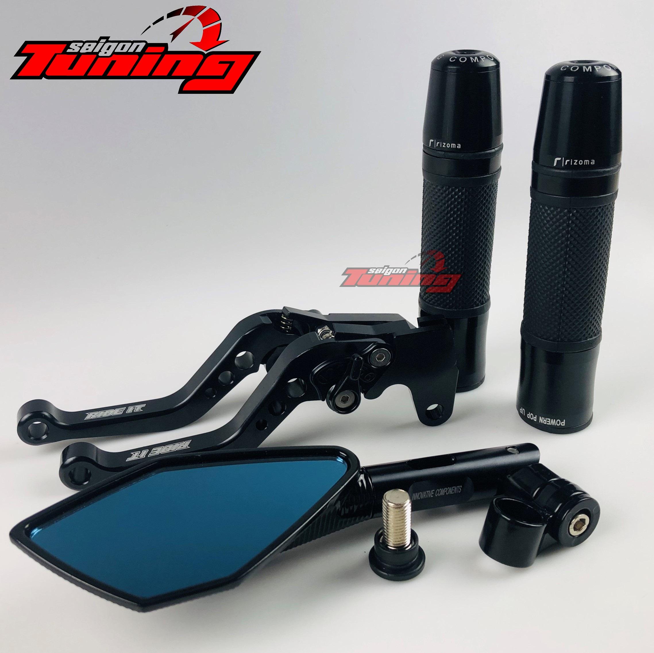 [HCM]COMBO 3 BAO TAY RIZOMA +THẮNG ( PHANH ) 6 SỐ +GƯƠNG RIZOMA MÀU ĐEN DÀNH CHO CÁC DÒNG XE MÁY HIỆN TẠI ( EXCITER WINNER WAVE AIR BLADE.....)