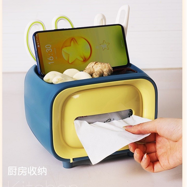 Hộp đựng giấy ăn hình Tivi retro, vintage - HỘP GIẤY ĂN có thể để điện thoại siêu tiện lợii