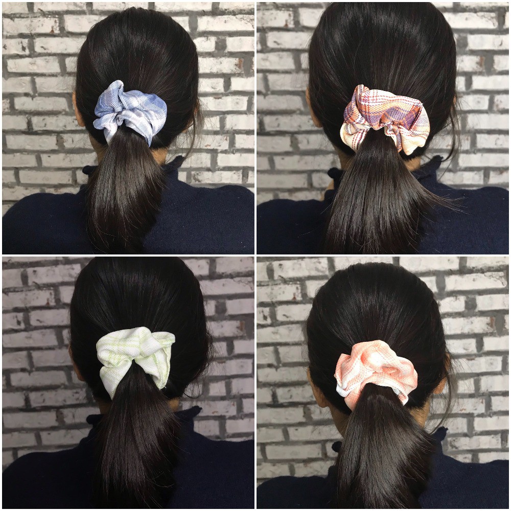Chun cột tóc scrunchies nhiều màu sắc co dãn tốt
