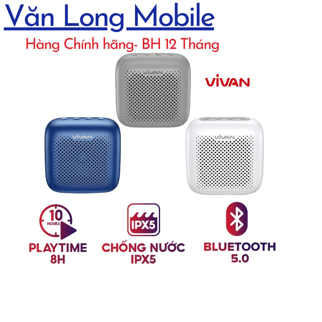 Loa Bluetooth Mini Nhỏ Gọn Tiện Lợi 5.0 VIVAN VS1 Chống Nước Âm Thanh Sống