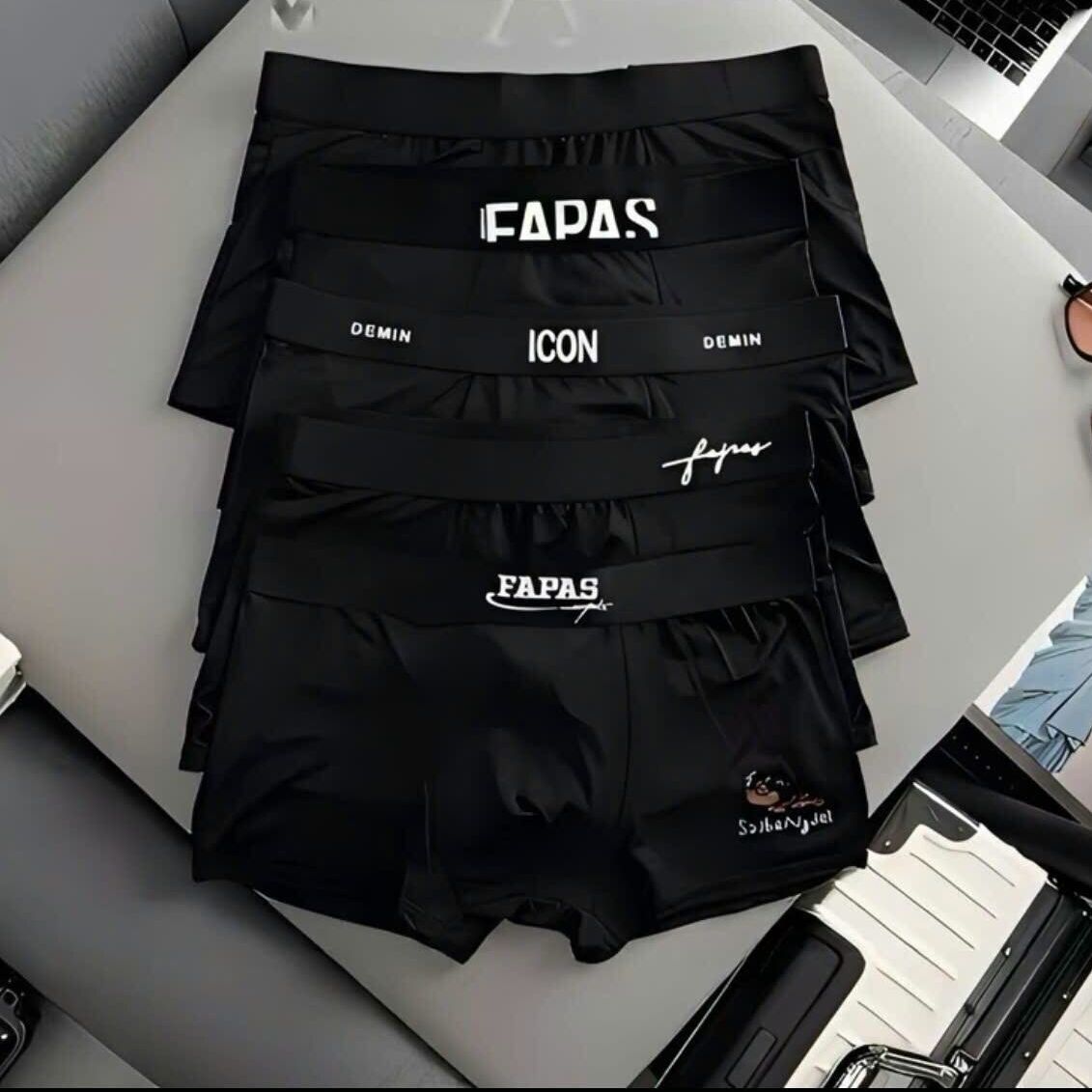 Combo 6 quần sịp đùi nam màu đen mix mã chất thun lạnh co giãn 4 chiều loại đẹp