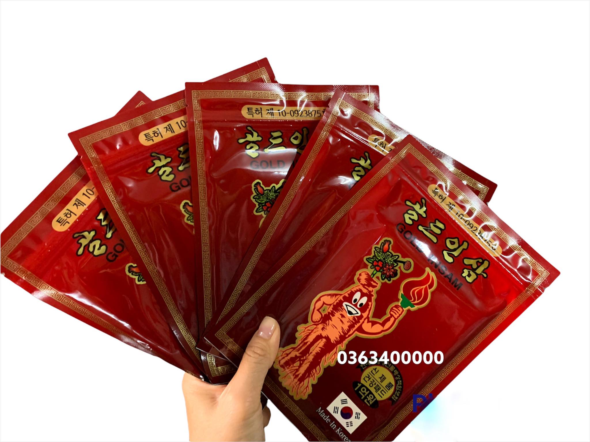 COMBO 5 TÚI CAO DÁN HỒNG SÂM HIỆU GOLD INSAM ĐỎ HÀN QUỐC CHÍNH HÃNG-TÚI 20 MIẾNG
