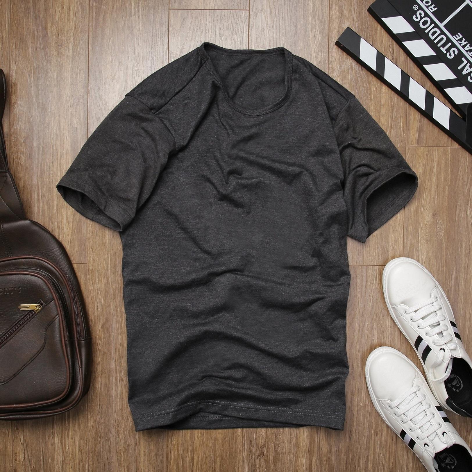 [HCM]ÁO THUN COTTON 4 CHIỀU MÀU XÁM LÔNG CHUỘT