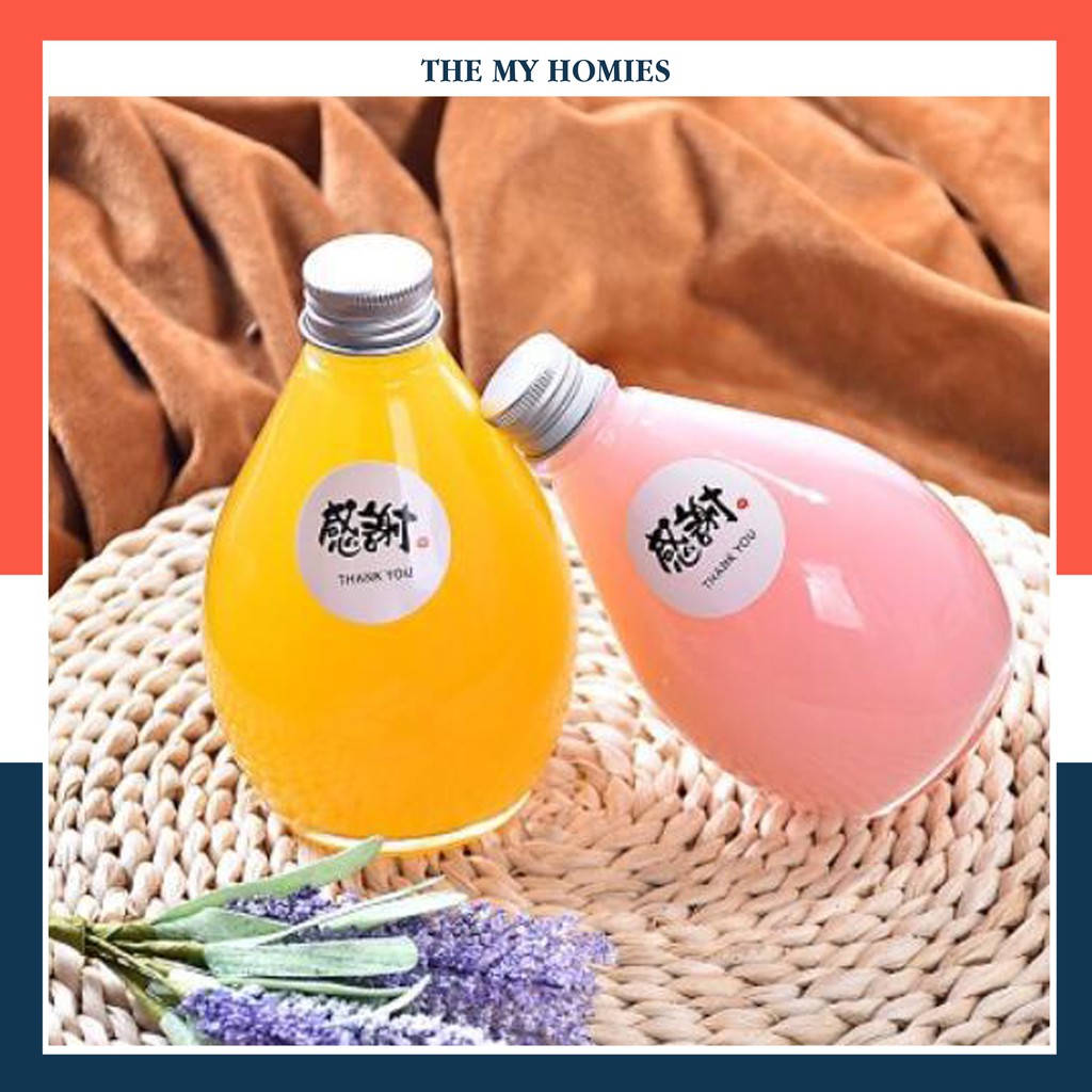 [HCM]Chai thủy tinh 500ml hình giọt nước nắp nhôm