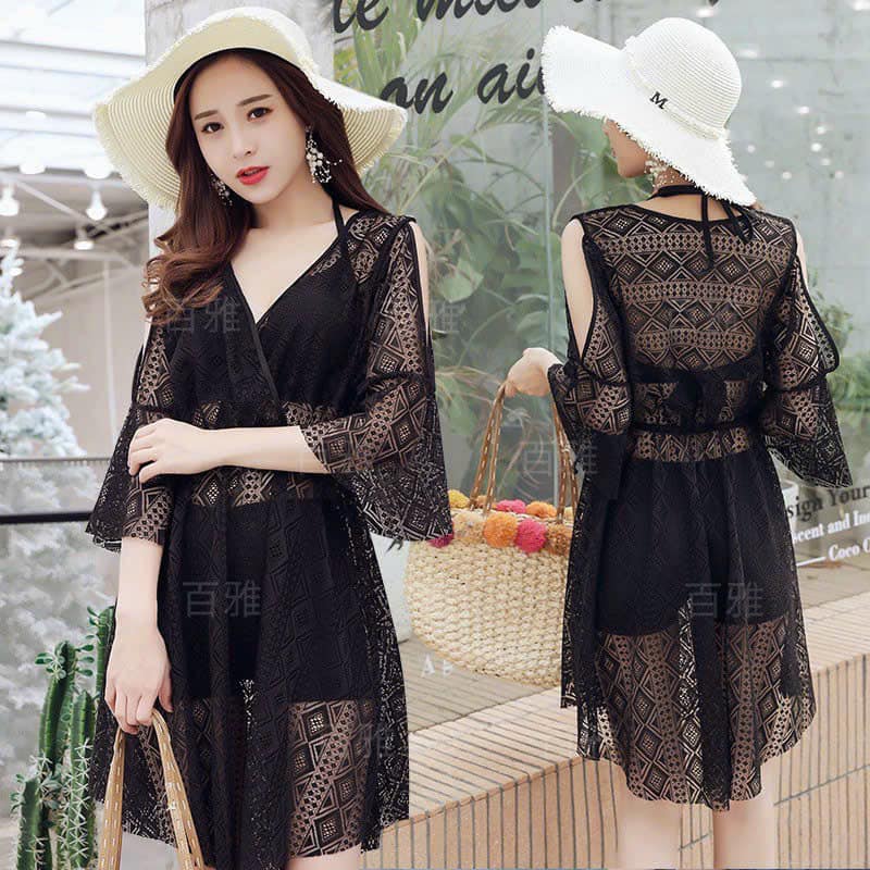 Bộ đồ bơi nữ bộ bơi 3 chi tiết bộ bơi 3 mónsét bơi 3 chi tiếp có áo ren choàng đẹp