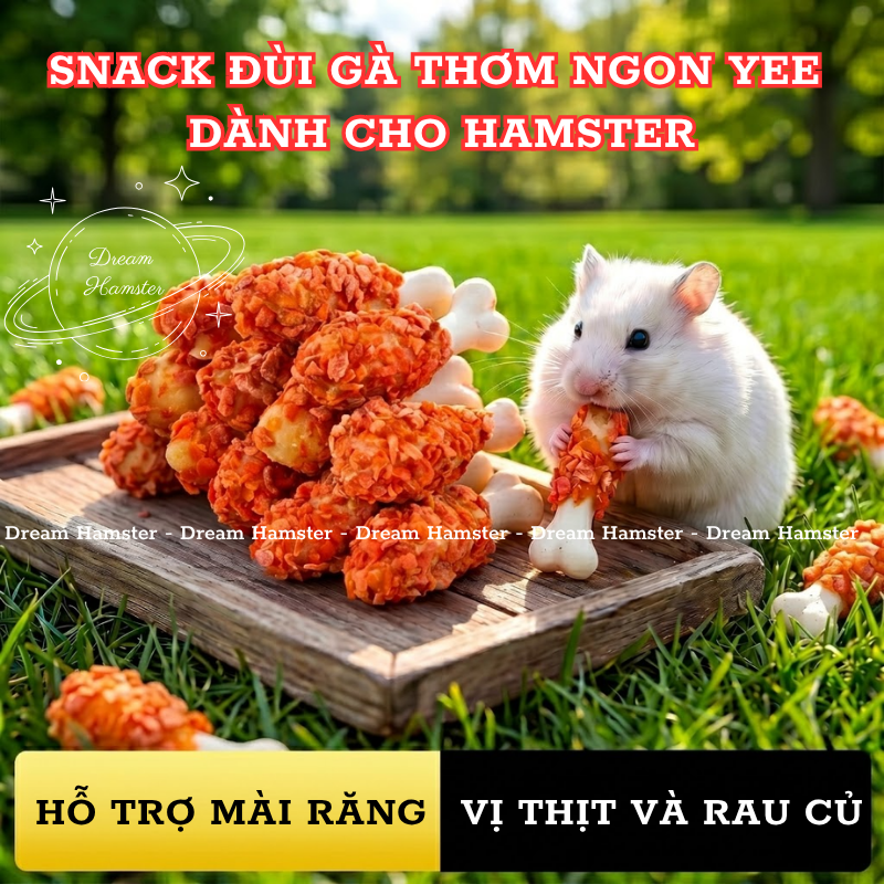 Snack đùi gà thơm ngon vịt thịt và rau củ Yee, hỗ trợ mài răng dành cho hamster