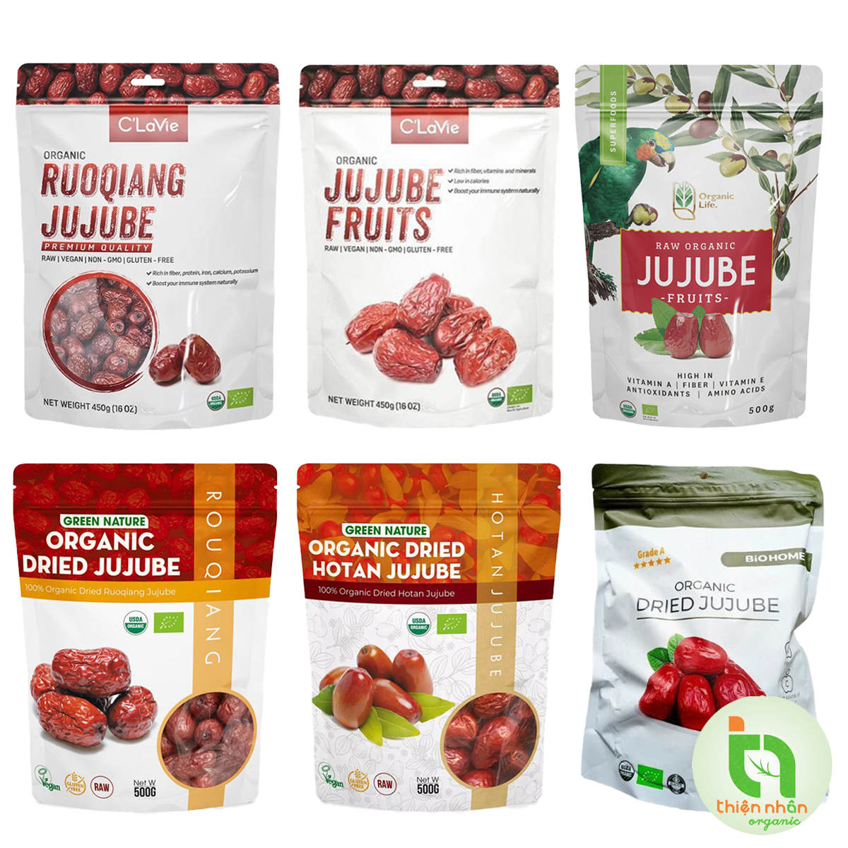 Táo đỏ hữu cơ Green Nature, C'LaVie, Organic Life, Biohome Organic Jujube