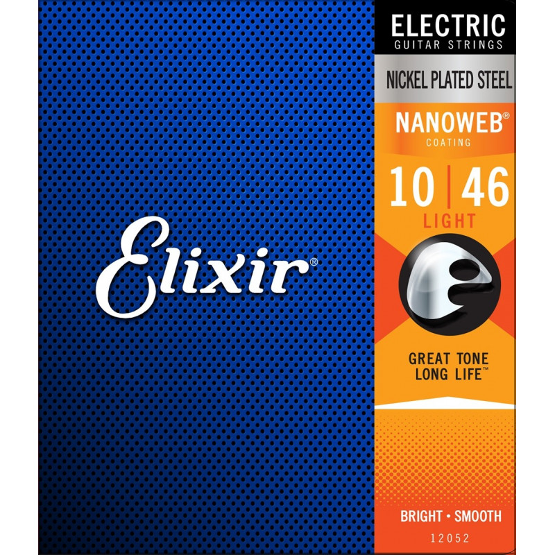 Elixir 12052 lớp phủ nanoweb thép mạ n dây đàn guitar điện 10-46 6 dây