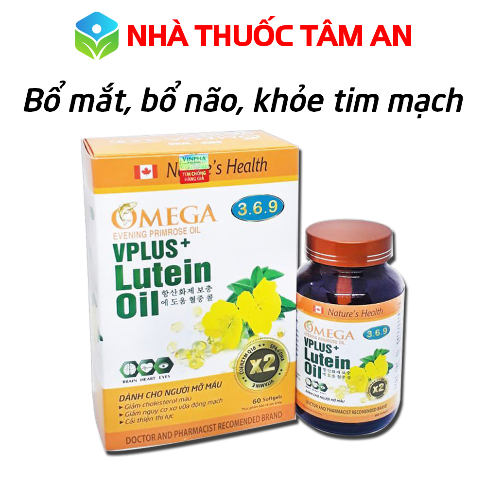 Viên uống dầu cá Omega 369 Vplus Lutein Oil giúp bổ não, sáng mắt