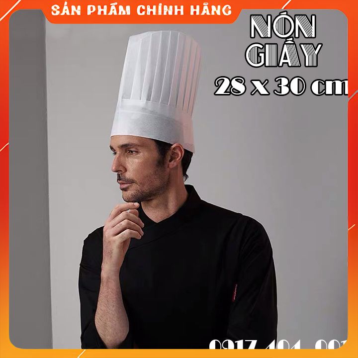 Nón Mũ Đầu Bếp Trưởng Cao 30x28cm (20 cái)