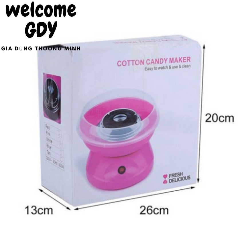 Máy làm kẹo bông gòn mini cotton candy maker + tặng 1 muỗng + 10 que quấn kem - gdy