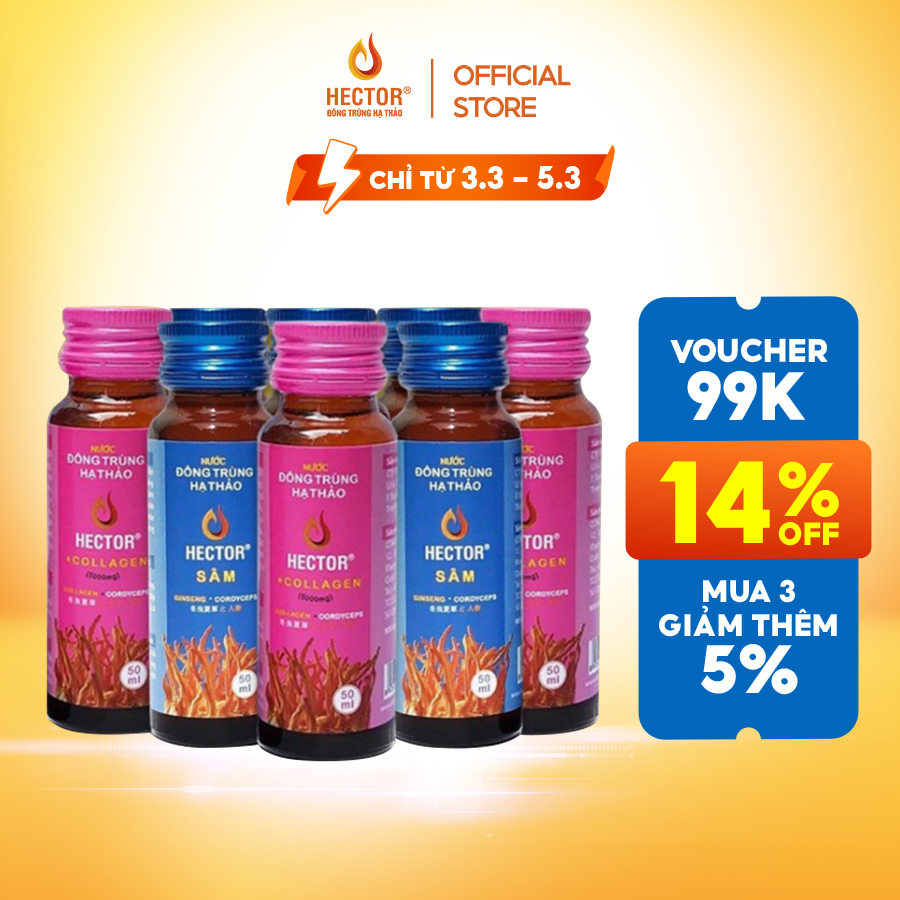 Combo Nước Đông Trùng Hạ Thảo Hector Sâm và Collagen