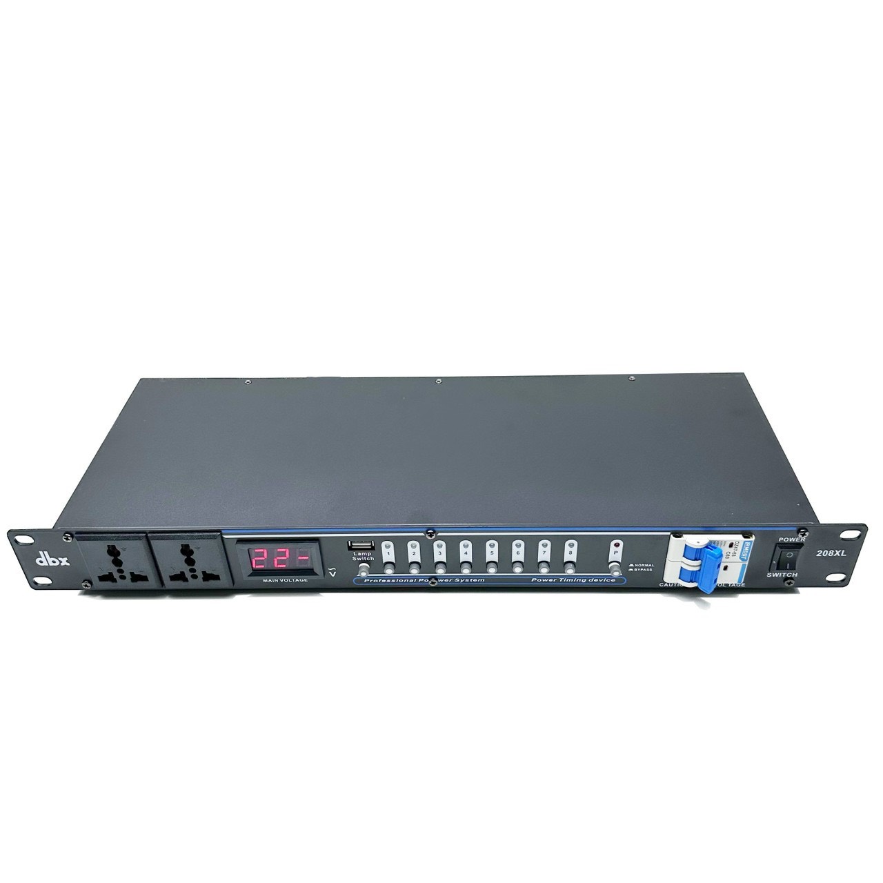 Thiết bị quản lý nguồn điện dbx 208xl cao cấp- bảo vệ an toàn thiết bị âm thanh karaoke , quản lý nguồn dbx 208xl 10 ổ nguồn công tắc chống chập 63a ôn định dòng điện bảo vệ thiết bị chống giật và cháy nổ