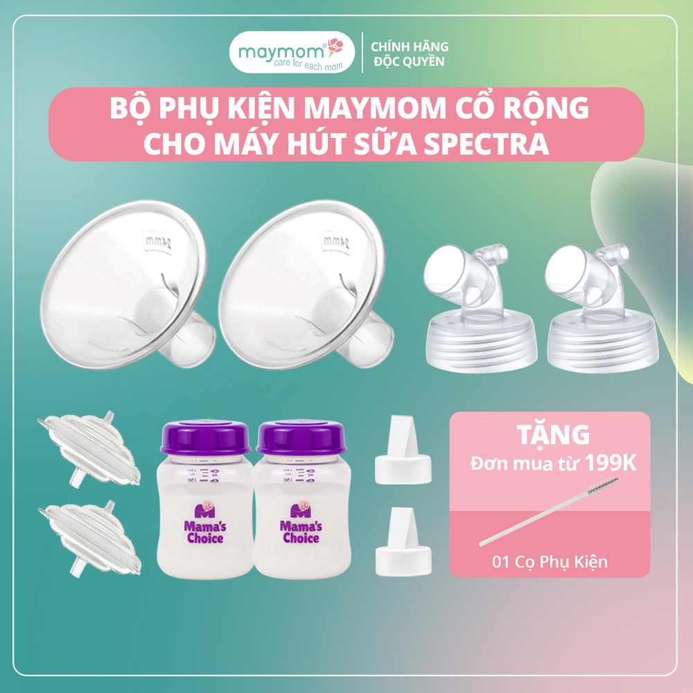 Phụ Kiện Hút Sữa Maymom Dùng Cho Bình Sữa Cổ Rộng, Phụ Kiện Thay Thế Máy Spectra, Avent, Cimilre, Rozabi, Fatz, Mamago, BioHealth Nhiều Size Phễu