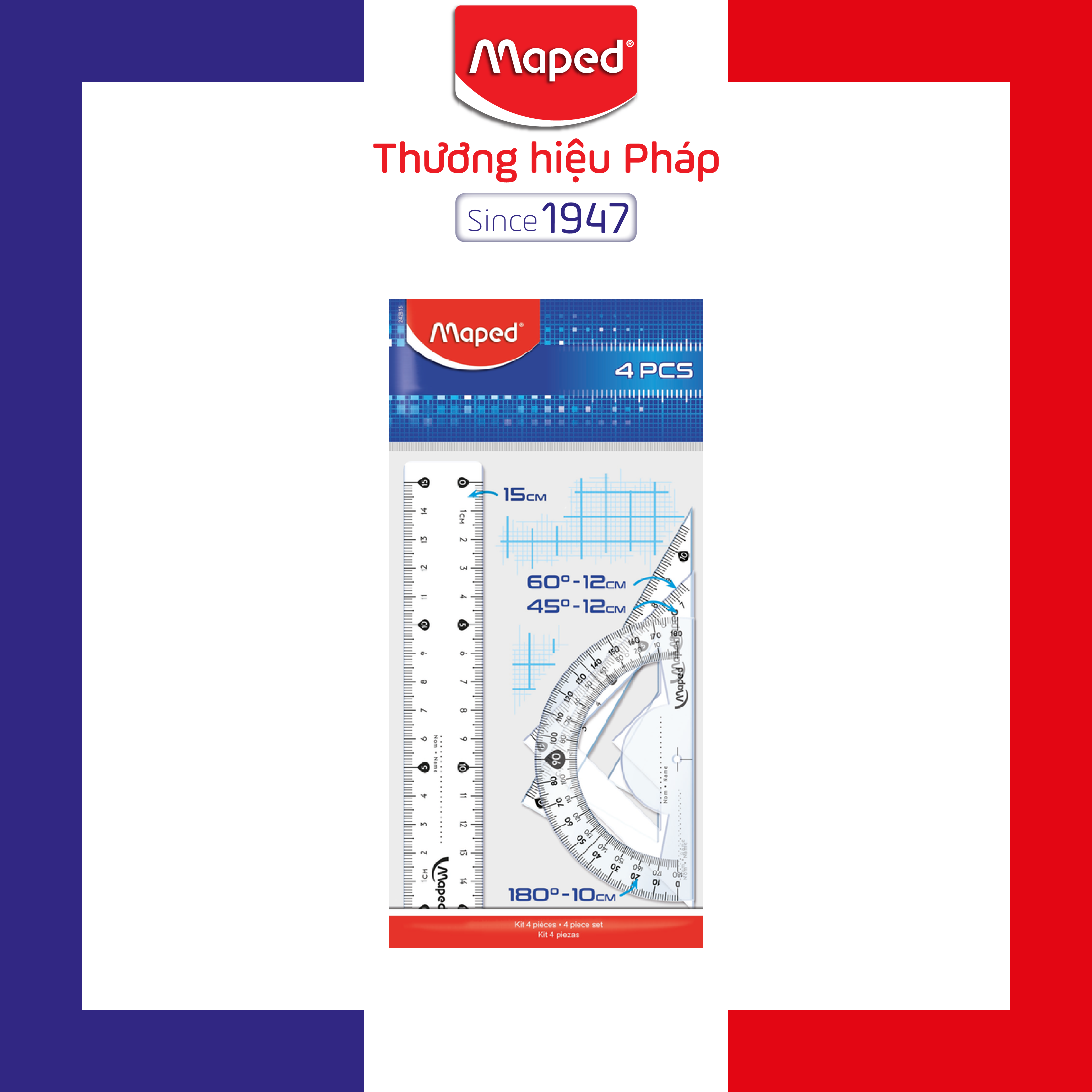 Maped - bộ thước start 4 món - 1 bộ