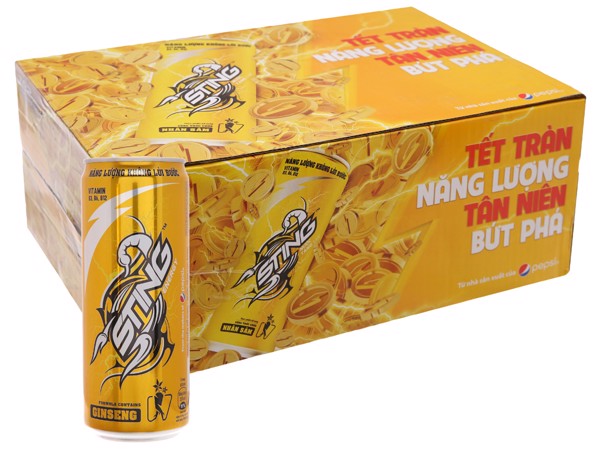 Thùng 24 Lon Nước Tăng Lực Sting Gold 330ml