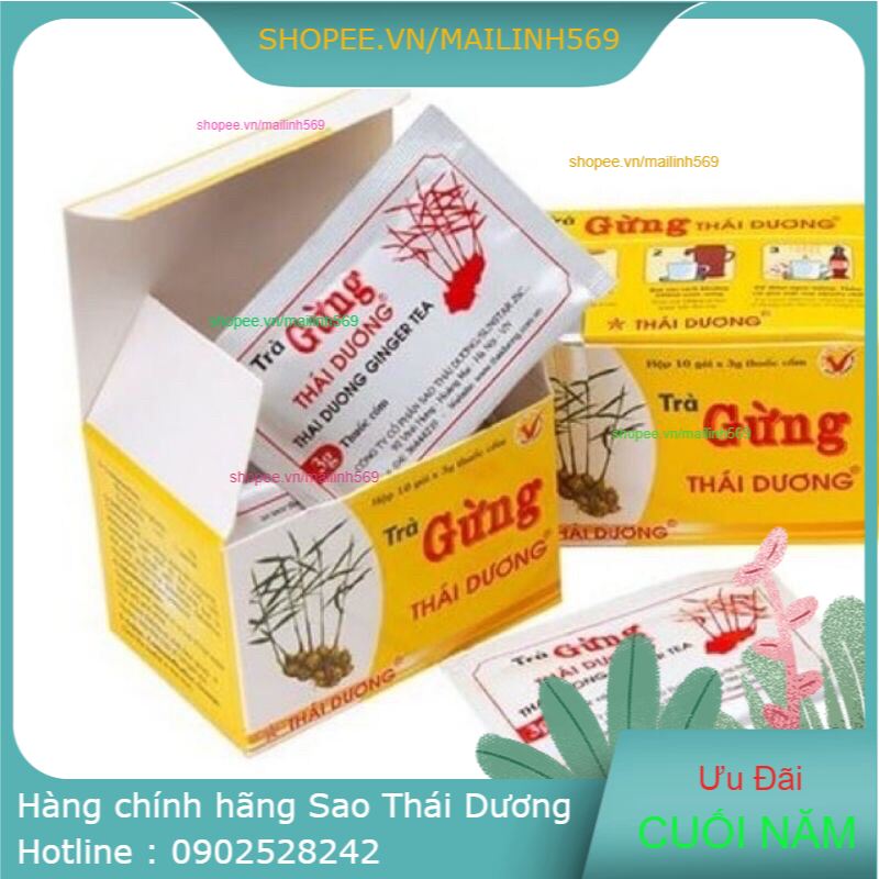Trà gừng thái dương - hộp 10 gói - Sao Thái Dương