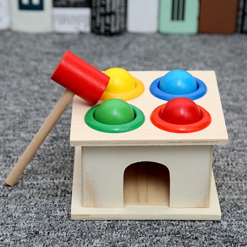Bộ búa đập bóng gỗ 4 bóng - Đồ chơi gỗ Smart Baby dochoigo021