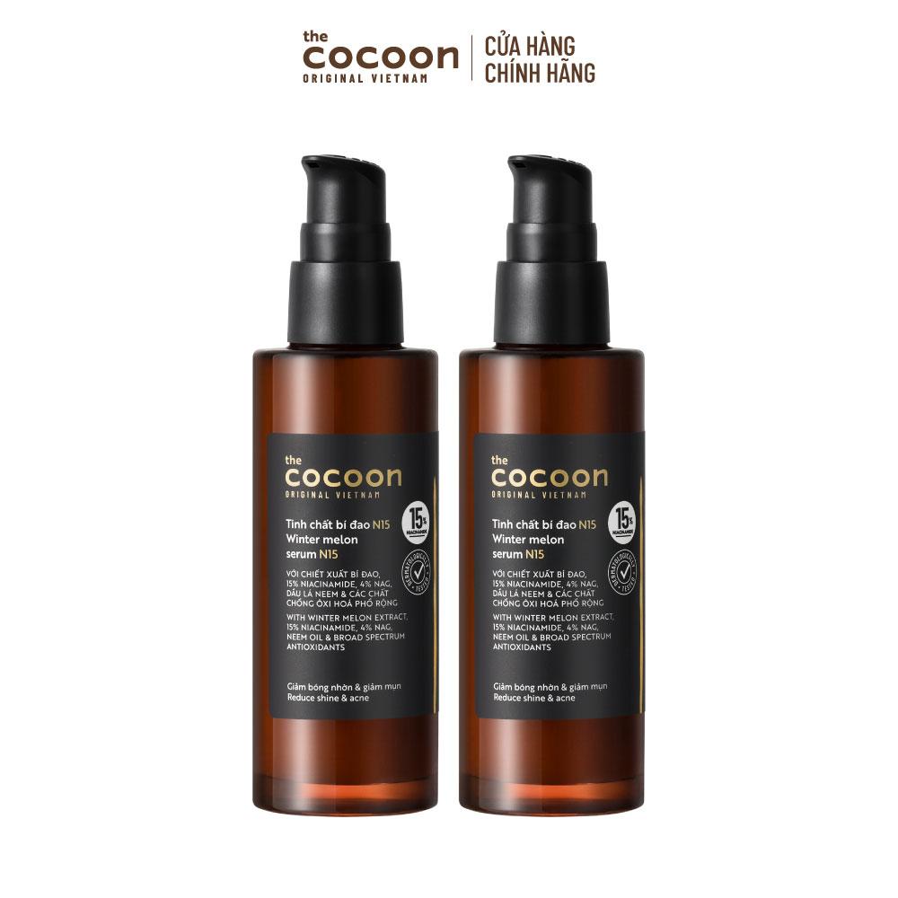  COMBO 2 Tinh chất bí đao N15  serum  với 15% niacinamide giảm bóng nhờn và giảm mụn Cocoon 70ml 