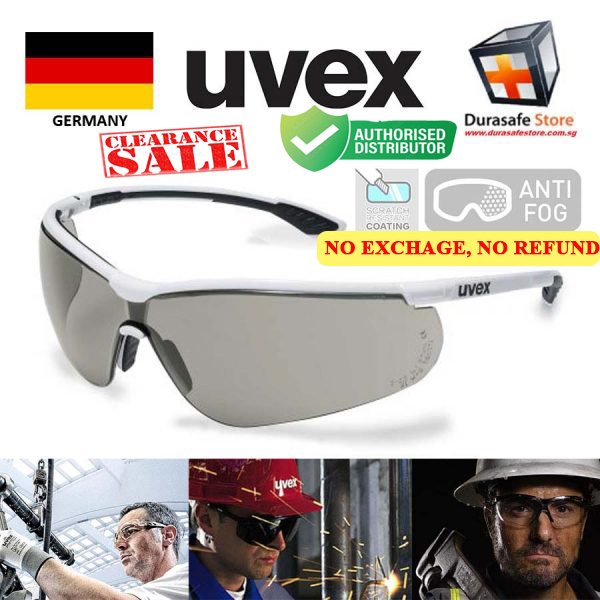 Kính bảo hộ UVEX 9193280 Sportstyle Gọng Trắng phối Đen, tròng Đen khói Grey Supravision Extreme Len